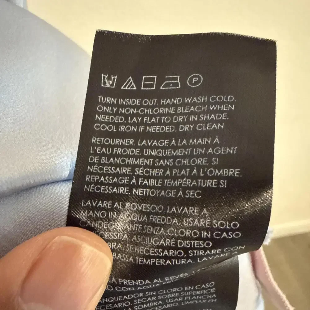 Club Monaco Silk Charmeuse Pale Blue Midi Skirt Size 4 Designer MSRP $268 - Picture 7 of 7